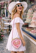 CamiIla ~  Heart Handbag Pink Porto Leopard Handle Bag BNWT
