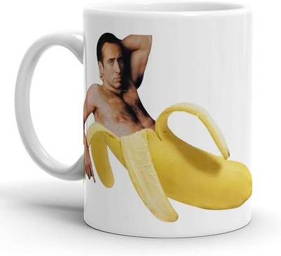Nicolas Cage Banana Pose Coffee Mug 11oz Ceramic Funny Gift