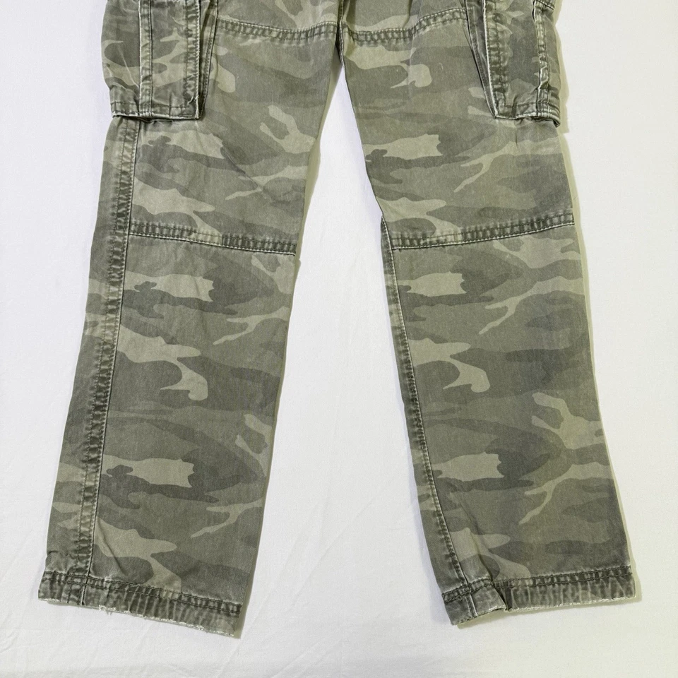 Pantalones de paracaidista cargo camuflados vintage Abercrombie para hombre talla 31x30 pierna recta Foto 4 de 4