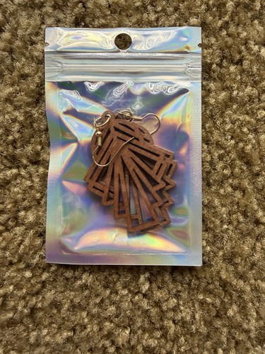 Wooden Cutout Dangle Earrings