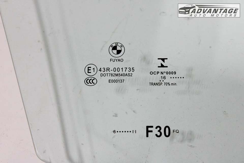 BMW 320I XDRIVE F30 2013-2018 puerta del lado del pasajero delantero derecho ventana cristal OEM Foto 3 de 4