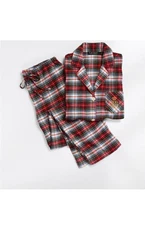 Ralph Lauren Pajama Set Ivory Plaid PJ Size M New
