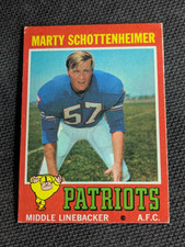 Sharp 1971 Topps #3 Marty Schottenheimer New England Patriots Football Card