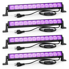 4 PCS 40W LED Black Light Bar Glow Party Plug Switch 484 Sq.ft Area Lights