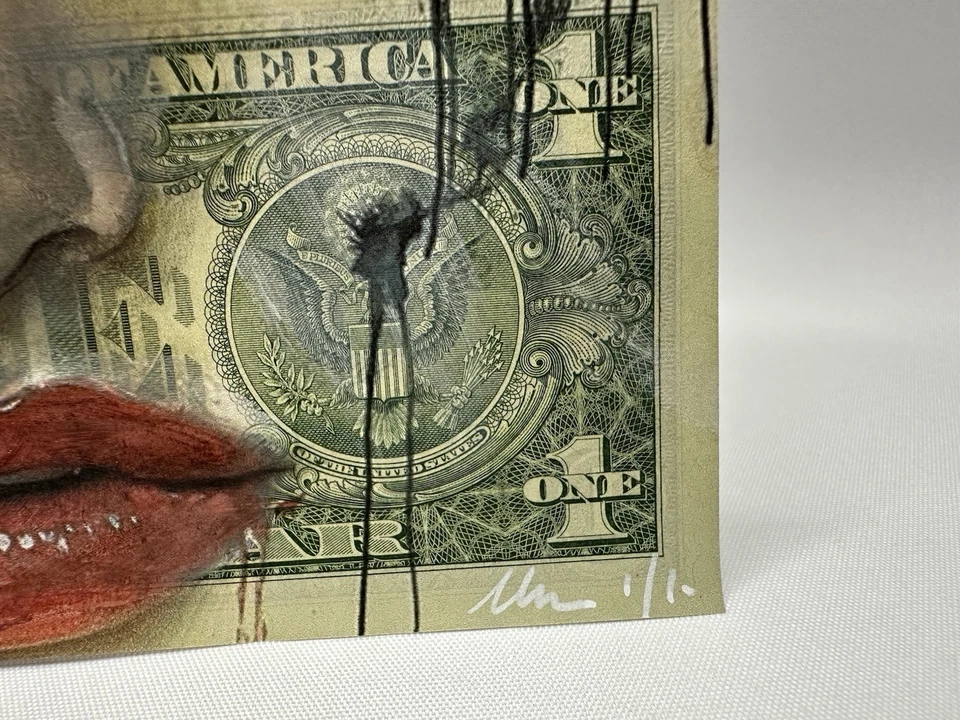 Chris Boyle Dollar Dinero Arte 1/1 - Ángel Oscuro + Certificado de Autenticidad Foto 2 de 4