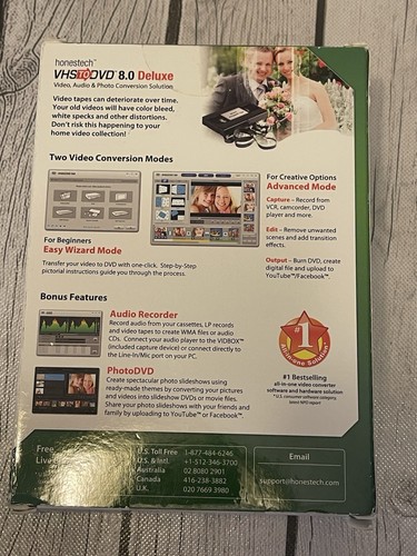 Honestech VIDBOX VHS vers DVD 8.0 Deluxe VHS vers DVD Convertisseur Neuf Scellé - Photo 4/6