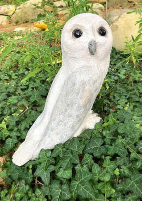 Gartenfigur Deko Tier Eule Betonfigur Unikat handmade groß 38cm frostfest