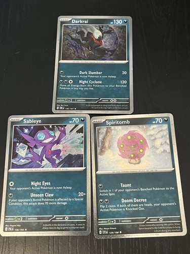 Pokemon Kosmos Holo Darkrai 136/197 Sableye 136/193 Spiritomb 129/198 Promos