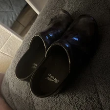 Dansko Clogs Womens Size 36 Gray Marble Leather Professional Shoes