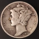 1929 S MERCURY DIME-FRESH FROM AN OLD COLLECTION-LOT CC-280