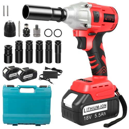 Cordless Impact Wrench 1/2" High Torque Brushless Drill with 2x Li-ion Battery - Picture 14 of 19