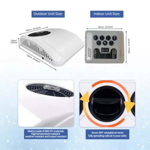 24V Cool&Heat RV Dachklimaanlage für Wohnwagen Wohnmobil RV Bus Trucks Kranwagen - Bild 6 von 13