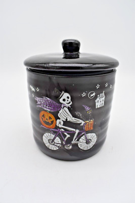 Halloween Skelton Canister by Cobwebs & Cauldrons Spooky Fun Bones