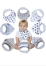 Organic Baby Bandana Drool Bibs for Drooling and Teething 100% Soft Cotton