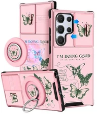 Funermei 【2in1 for Samsung Galaxy S24 Ultra Case Women Cute Girls Phone Cover