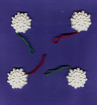 Snowflake same design ornaments plaster of Paris painting project. Set of 12!