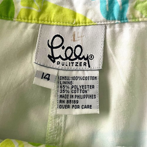 Lilly Pulitzer Vintage Girls Size 14 White Cool Water Fish Green Yellow Shorts - Picture 5 of 9