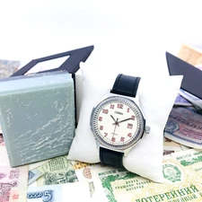 Rare Slava Pink numbers USSR Soviet Vintage Wrist Watch 2414 Service 🛠