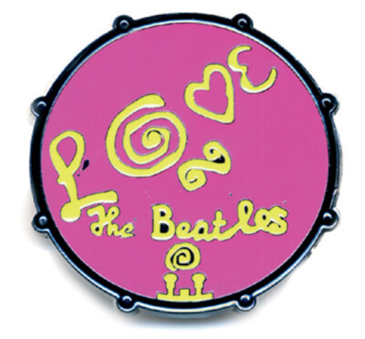BEATLES - LOVE DRUM (PINK) - LAPEL/HAT PIN - BRAND NEW - MUSIC BPB110