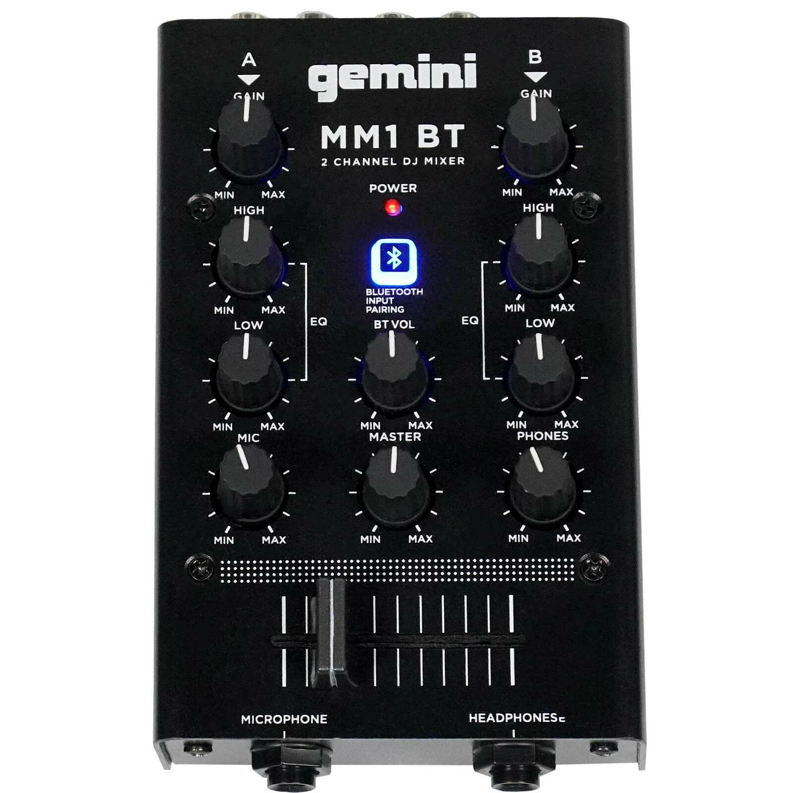 Gemini MM 1 BT Mixer DJ 2 Canali con Bluetooth per Uso Intensivo