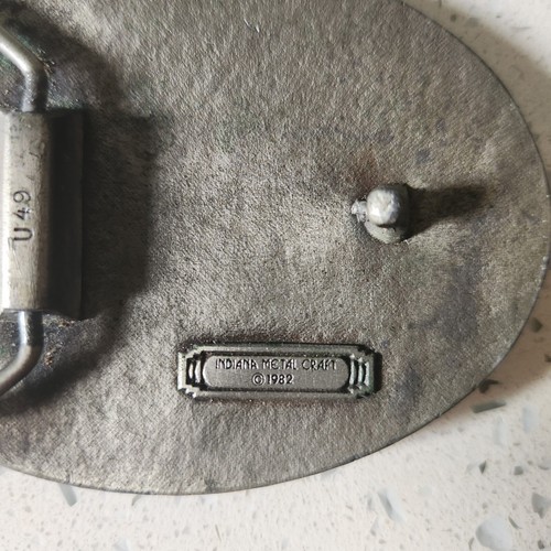 Vintage Belt Indiana Metal Craft Pewter Eagle Buckle 1982 - Picture 3 of 3