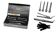 6 in 1 Straightener and Interchangeable Curling Wand Set 100 Ceramic