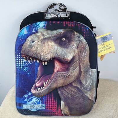 JURASSIC WORLD Backpack NEW 16'' Full-Size T-Rex Dinosaur 3D Backpack Book B