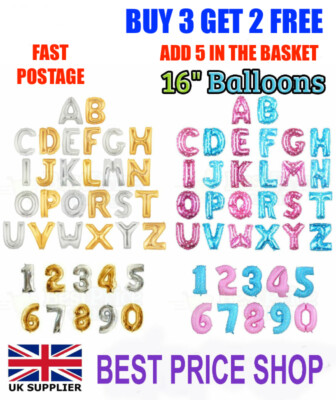16 Zoll Folie Buchstaben & Zahlen Ballons Happy Birthday selbstaufblasend Party BALLONS