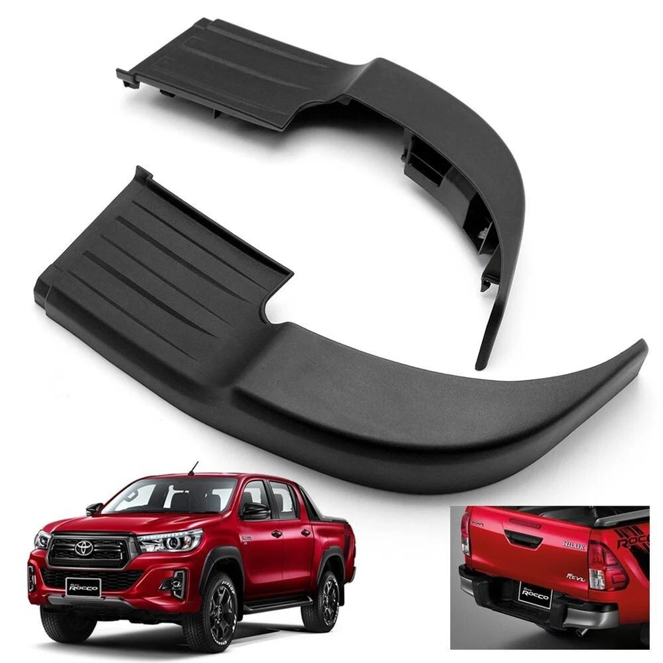 Placa de paso de parachoques trasero R3 negra para Toyota Hilux Revo Rocco GR SR5 2015-2024 Foto 2 de 4