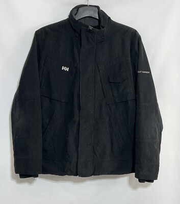 Helly Hansen Corduroy Coat Large Black Winter Work Wear Causal