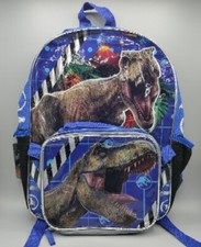 Jurassic World 16" Kids T-Rex Large Backpack  With Lunchbag Combo