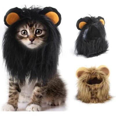 Katze Cosplay Verkleidung Haustier Hut Löwenmähne für Katze Welpe Löwe Perücke Kostüm Party