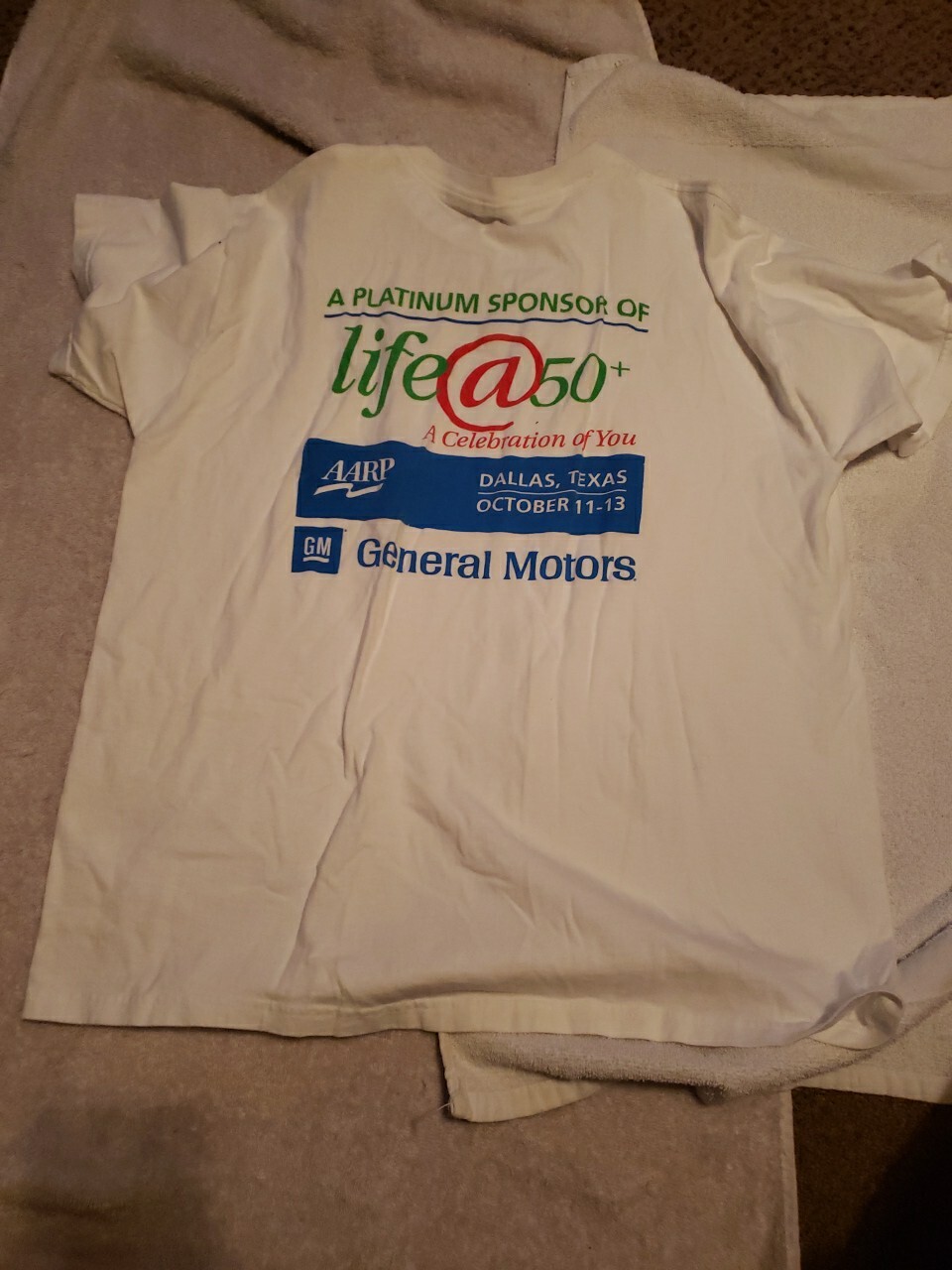general motors Tshirt A Platinum Sponsor Of Life @ 50+ Dallas Texas 11-13