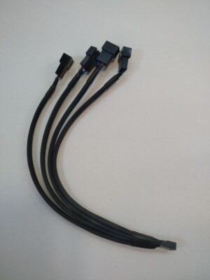 4Pin PC Fan 4 fach Verlängerung - 25 cm Lüfter Y Kabel - Schnellversand