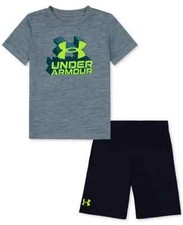 Under Armour Toddler  Little Boys Block Logo T-Shirt  Shorts, 2 Piece Set Sz 4