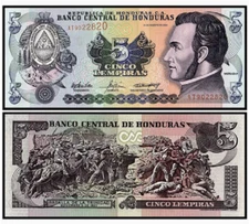 2004-2010 Honduras 5 Lempiras P-91 UNC NEW Banknote