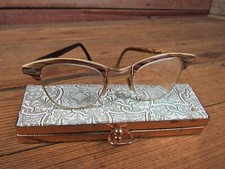 Vintage Cat Eyeglasses SHURON "22 MM 1/10 12K Gold GF" w/ Beautiful Case - Parts