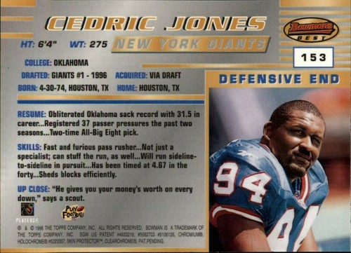 1996 Bowman's Best Football  *COMPLETE YOUR SET*  Pick From List - Picture 304 of 356
