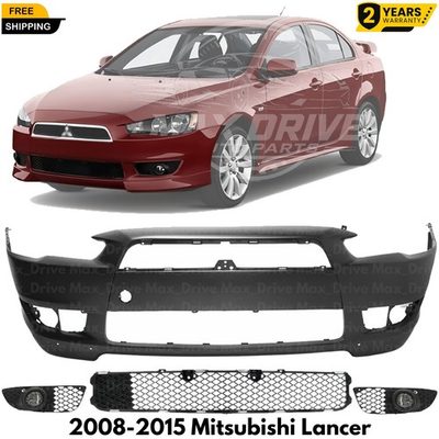 #ad Front Bumper Cover Fascia amp; Fog Light Assembly For 2008 2015 Mitsubishi Lancer $280.00