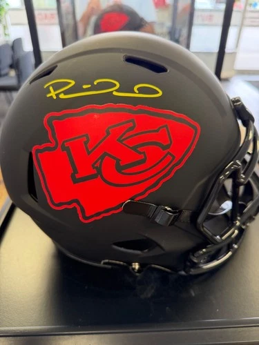 New ListingPatrick Mahomes Signed KC Chiefs Black Eclipse Replica Full Size Helmet BAS