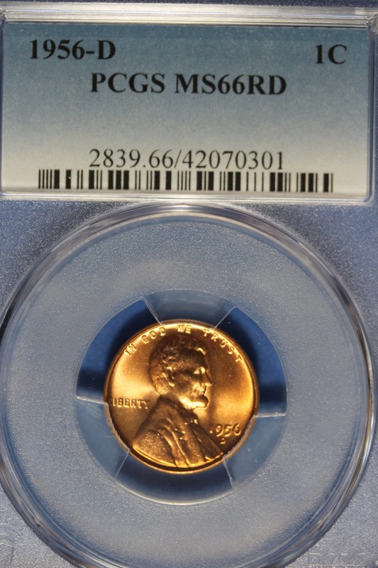 1956 D PCGS MS66RD LINCOLN WHEAT CENT #B51314