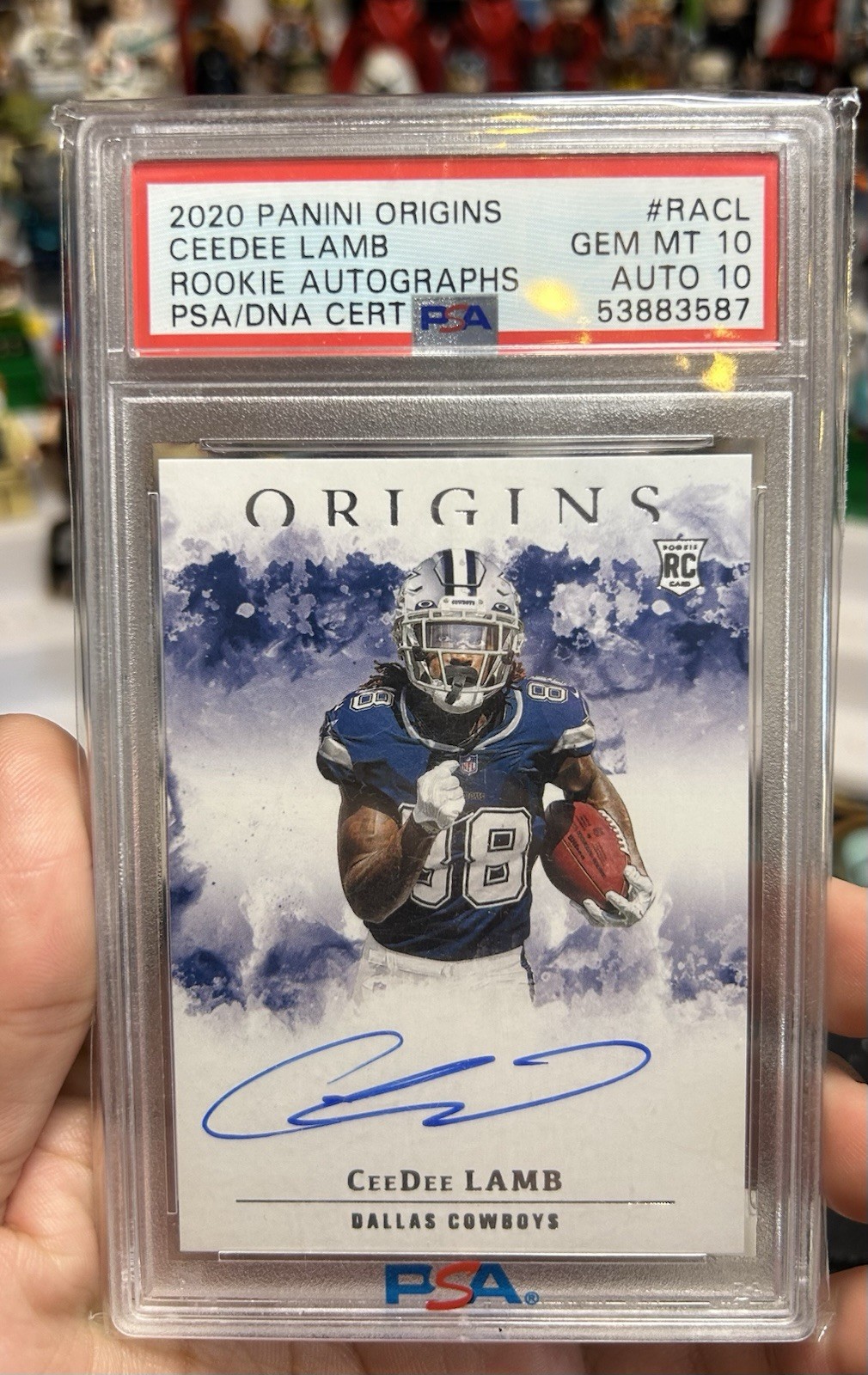 2020 Panini Origins Rookie Autographs CeeDee Lamb #RACL PSA GEM MT 10 DNA CERT