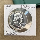 1951 Franklin Half Dollar 50C Proof Cameo Silver .900 Philadelphia KM#199