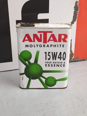 Vintage französische Antar Molygraphit Öl Dose / Dose 2 Liter gebraucht leer (AN105)