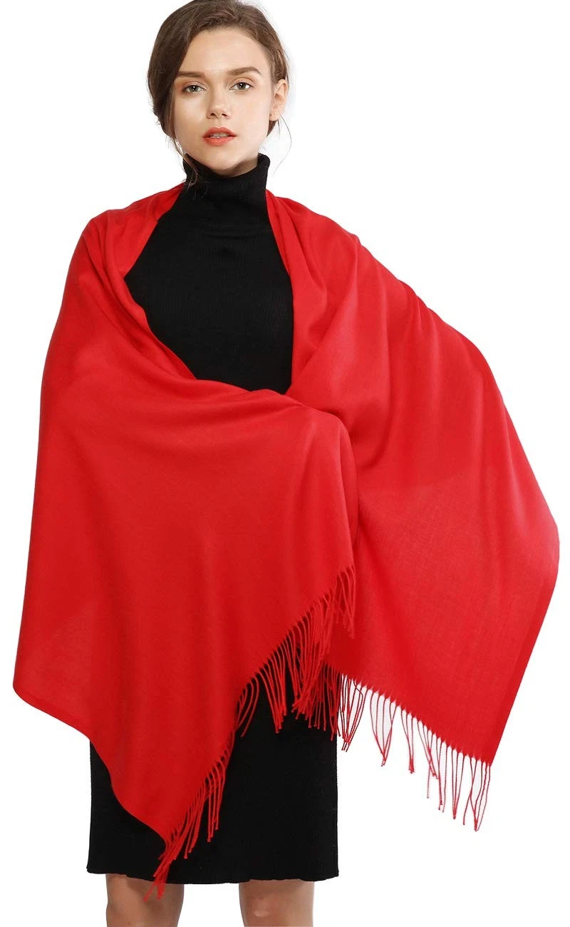 Scarfs for Women Winter Red Pashmina Shawls and Wraps for Evening Dresses War...
