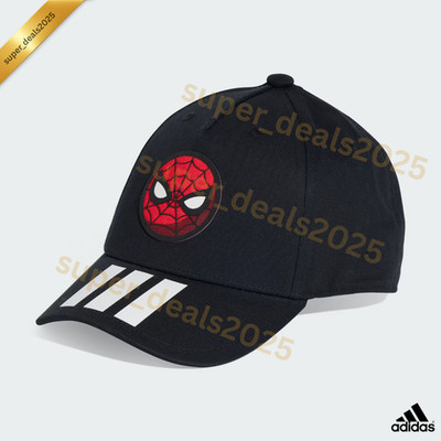 Adidas Marvel Spider Man Kids Snapback Cap Cotton Baseball Hat Youth Black