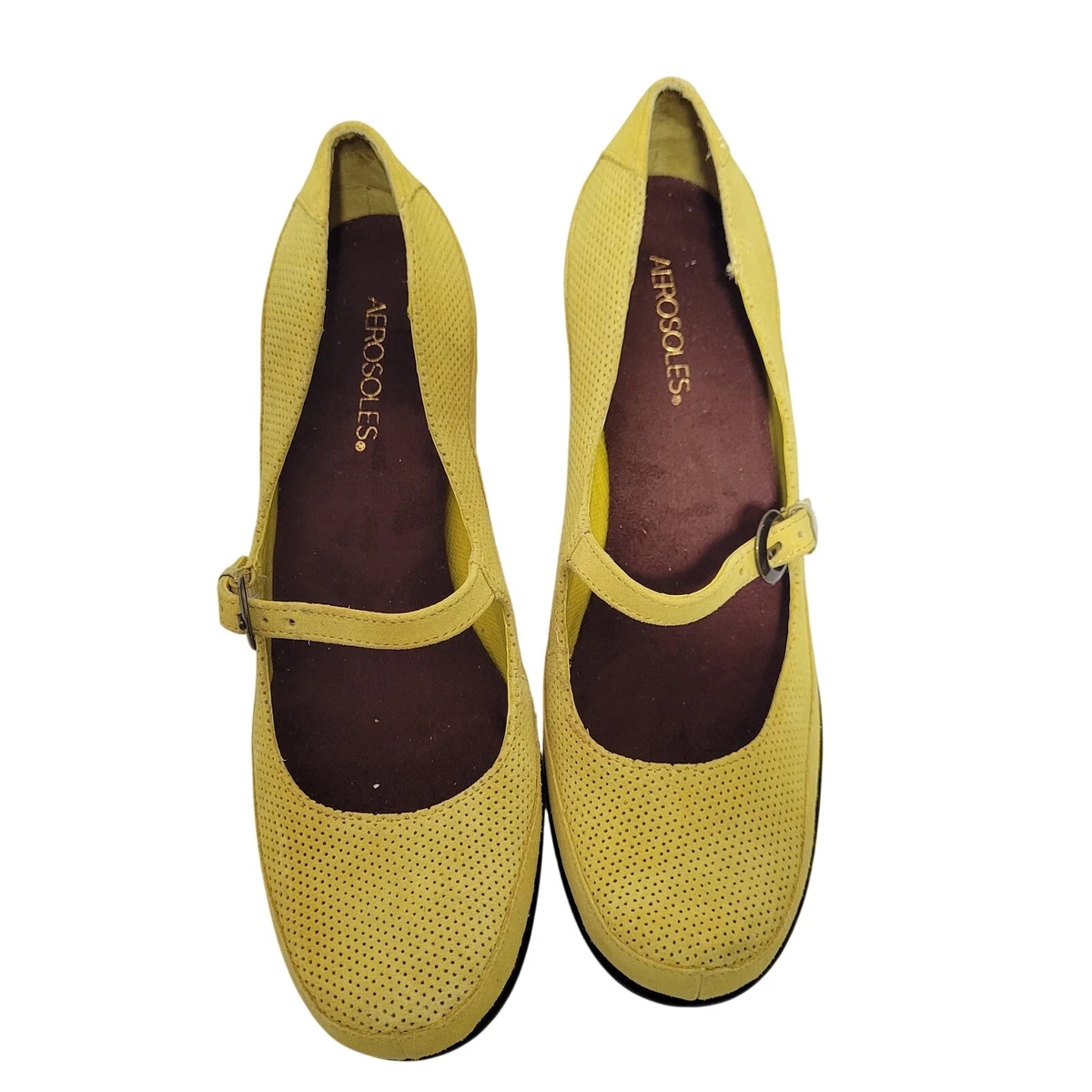 NIB Aerosoles Sz 10.W Women\'s Hempstead Loafer Flat Leather Dark Yellow Nubuck Aerosoles Women main image 2