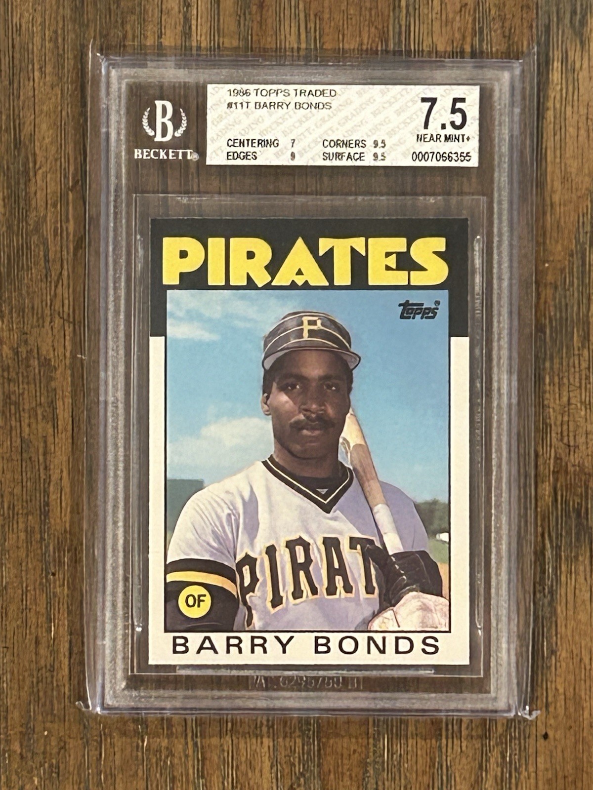 1986 Topps Traded Barry Bonds Rookie RC #11T Pirates BGS 7.5