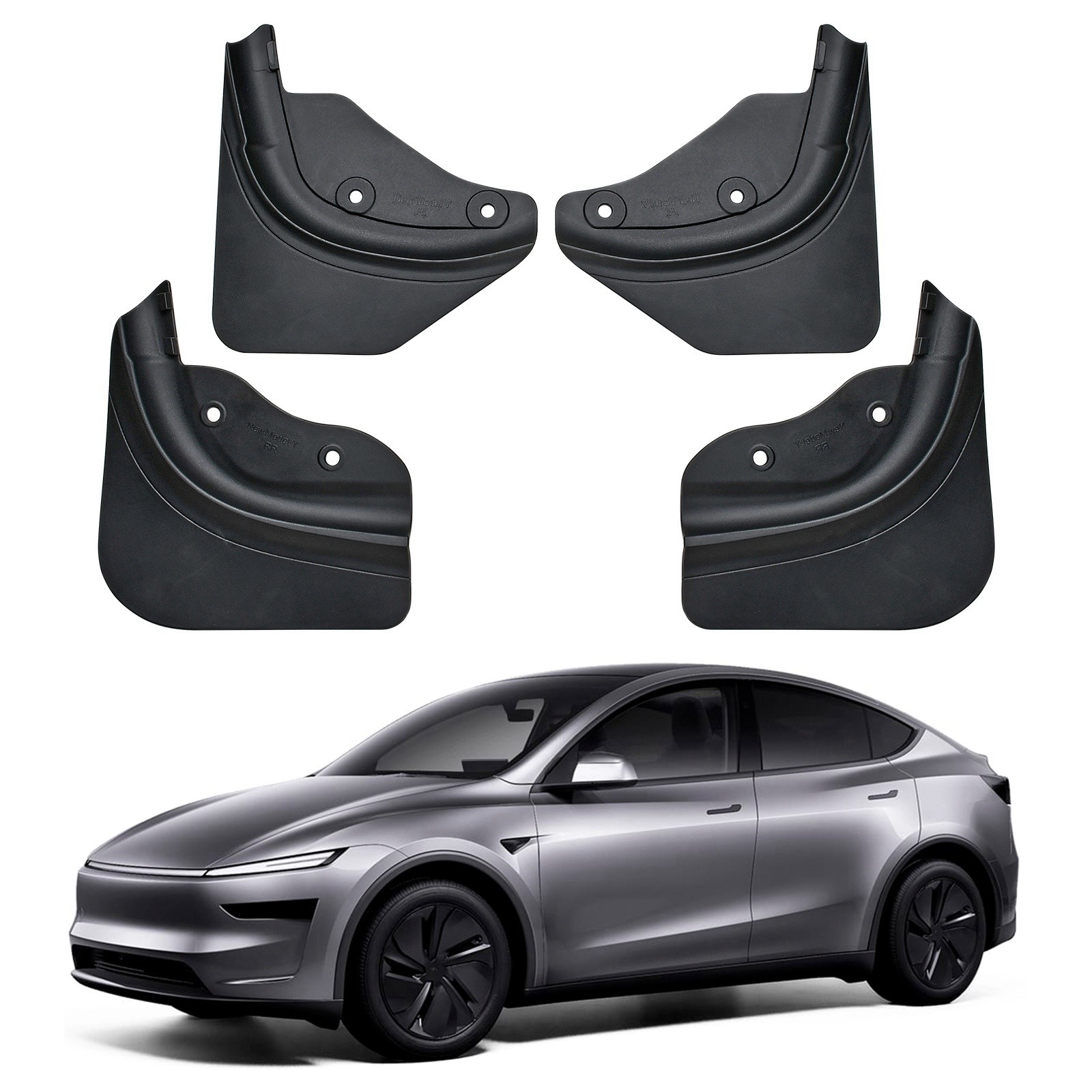 For 2025-2026 Tesla Model Y Mud Flaps No Drill Splash Guards for All-Weather