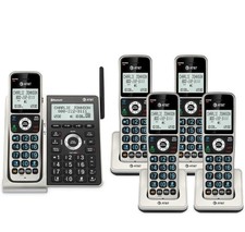 AT T 5 Handset Connect to Cell Expandable Cordless Phone System with Call Block